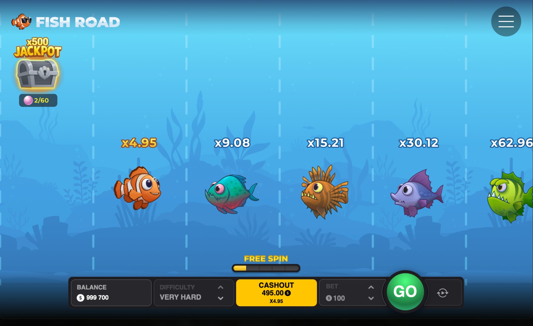 Fish Road - Underwater Journey Game Interface